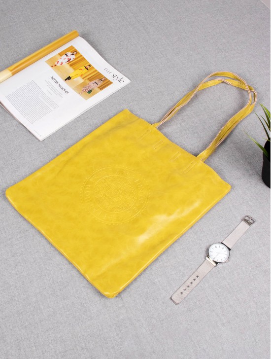 Solid Colour Glossy PU Tote Bag 